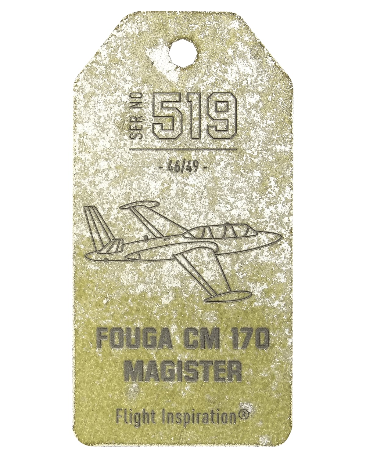 Fouga CM-170 Engraved - 1 side - Green & White Stripe