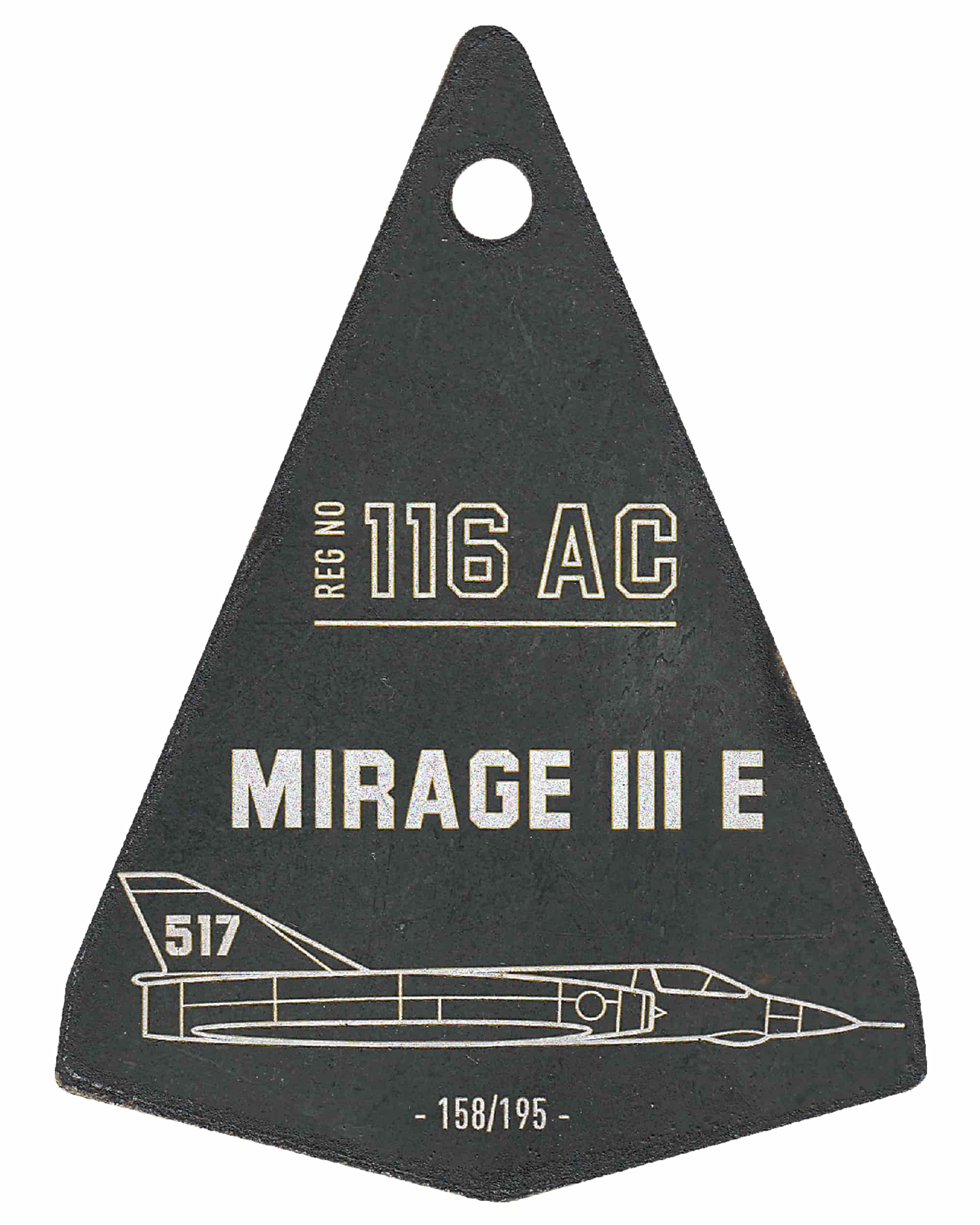 Mirage III Delta Engraved / Raw Grey - Raw Aluminum