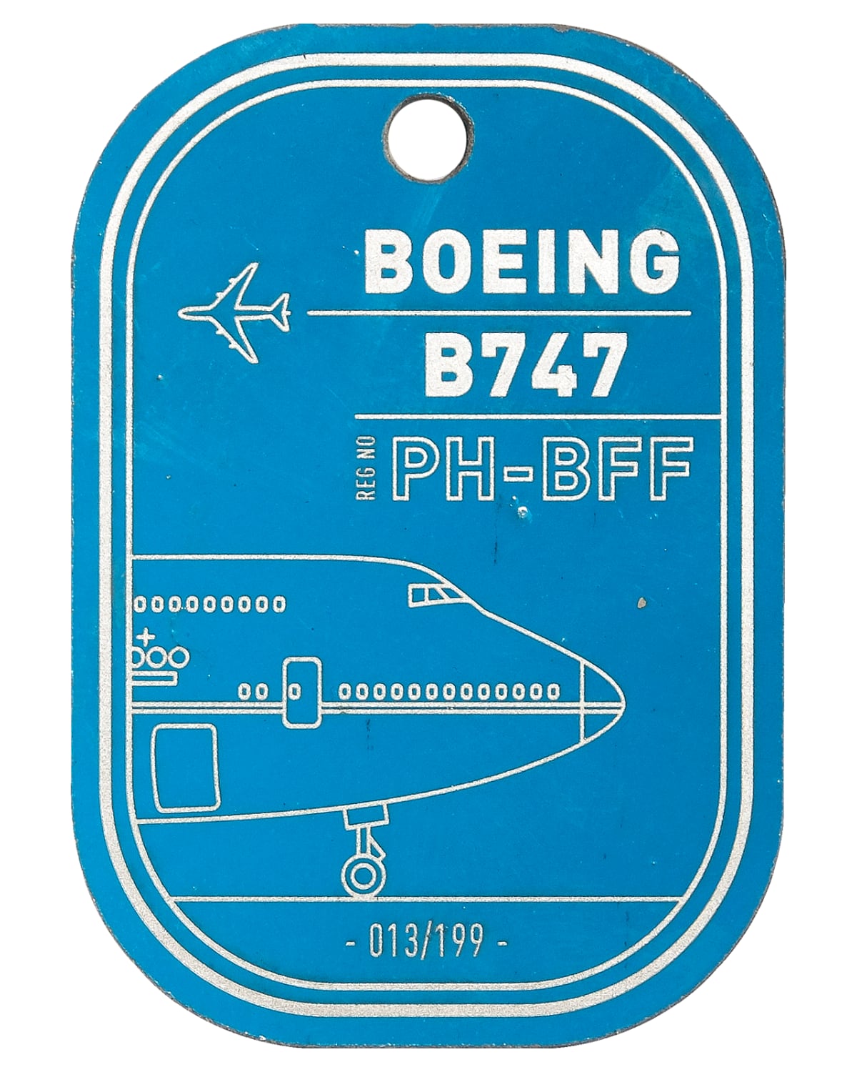 Authentic Boeing B747- KLM white Aircraft Skin Keychain made