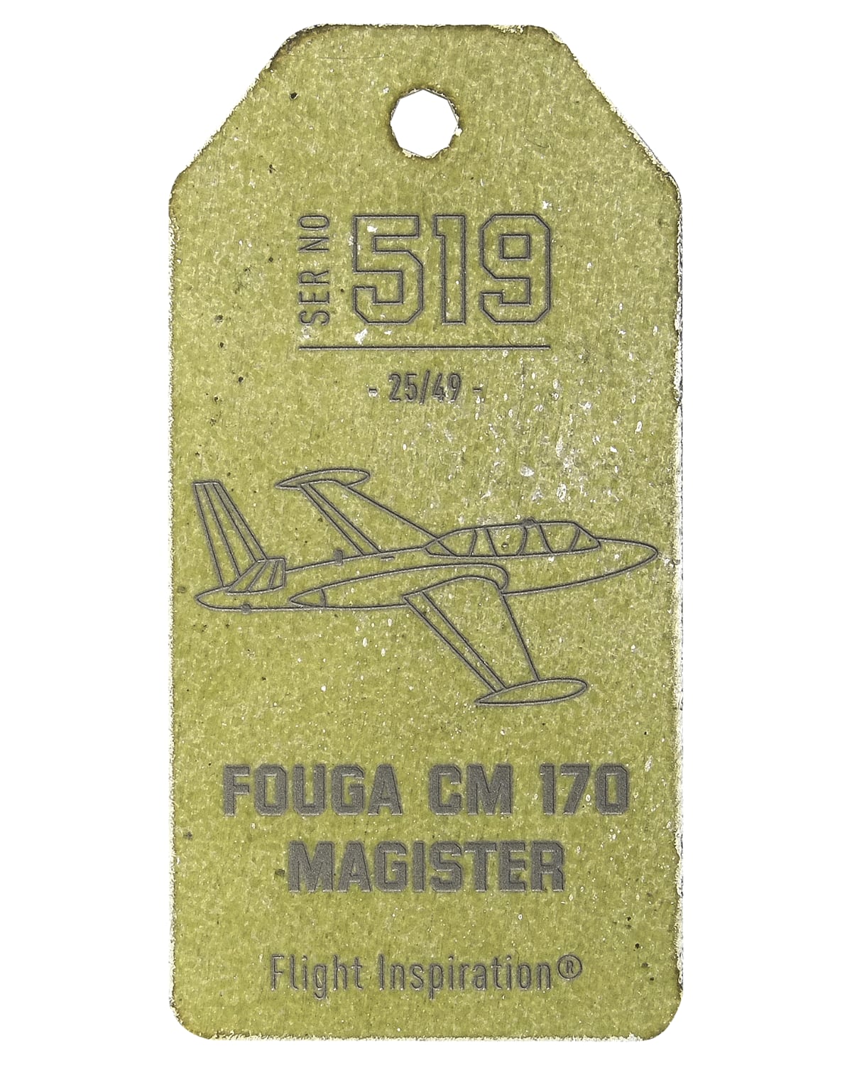 Fouga CM-170 Engraved - 1 side - Green & White Stripe