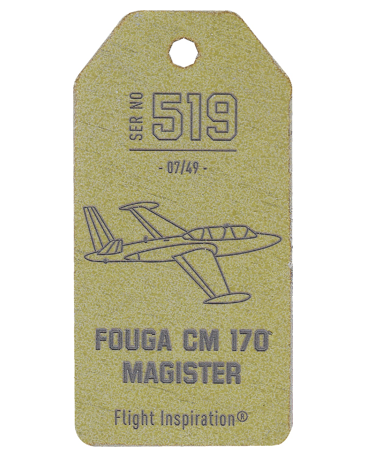 Fouga CM-170 Engraved - 1 side - Green & White Stripe